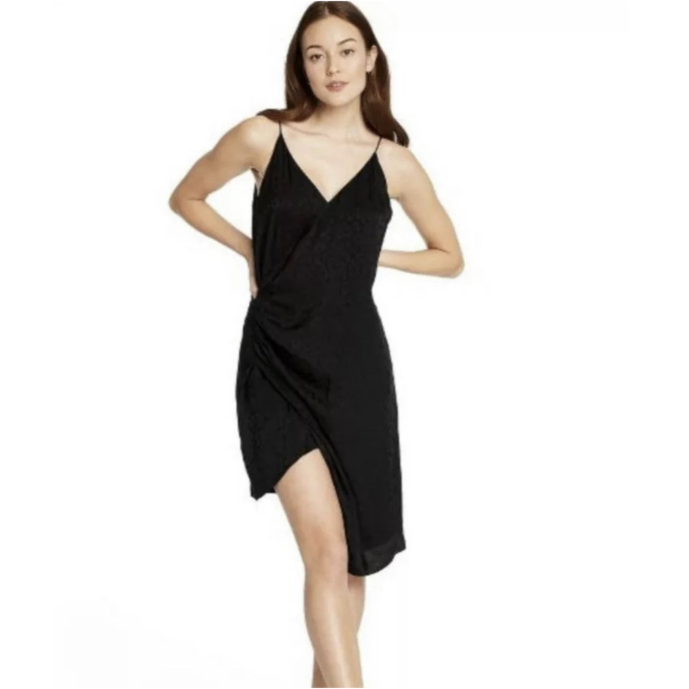 CUSHNIE Black Leopard Print Dress